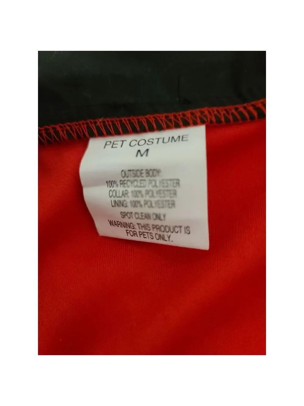 Dog Firefighter Costume, Reflective Red & Black, M